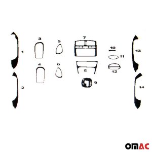 Hyundai Santa Fe Dashboard Kit - Omac - 14 Pcs. (Alu.) - '01-'06